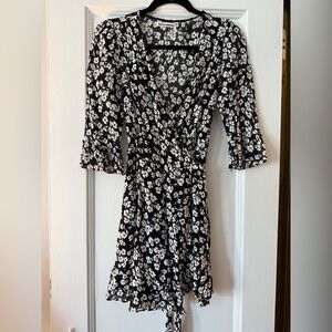 Reformation Zoe Mini Floral Wrap Dress